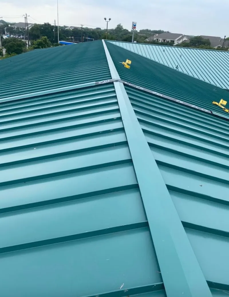 Green commercial metal roof ridge and valley for Metal Roof Repair in Makawao